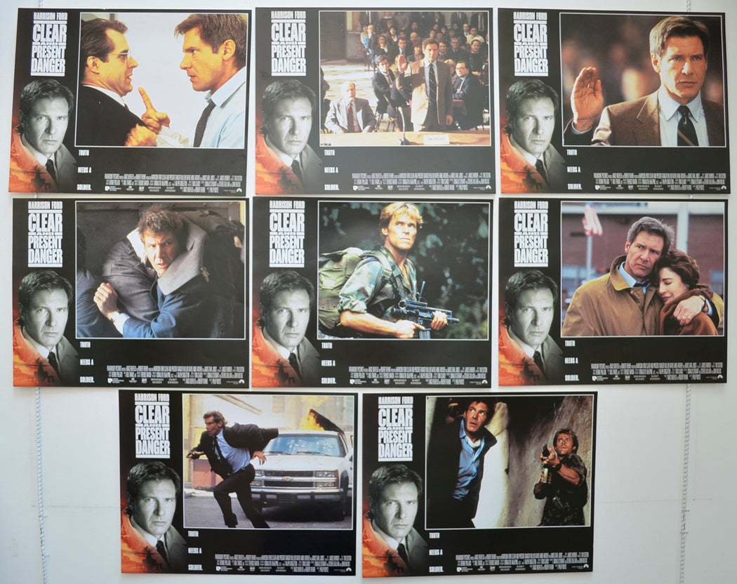 Clear And Present Danger  Set of 8 Original Cinema Lobby Cards 