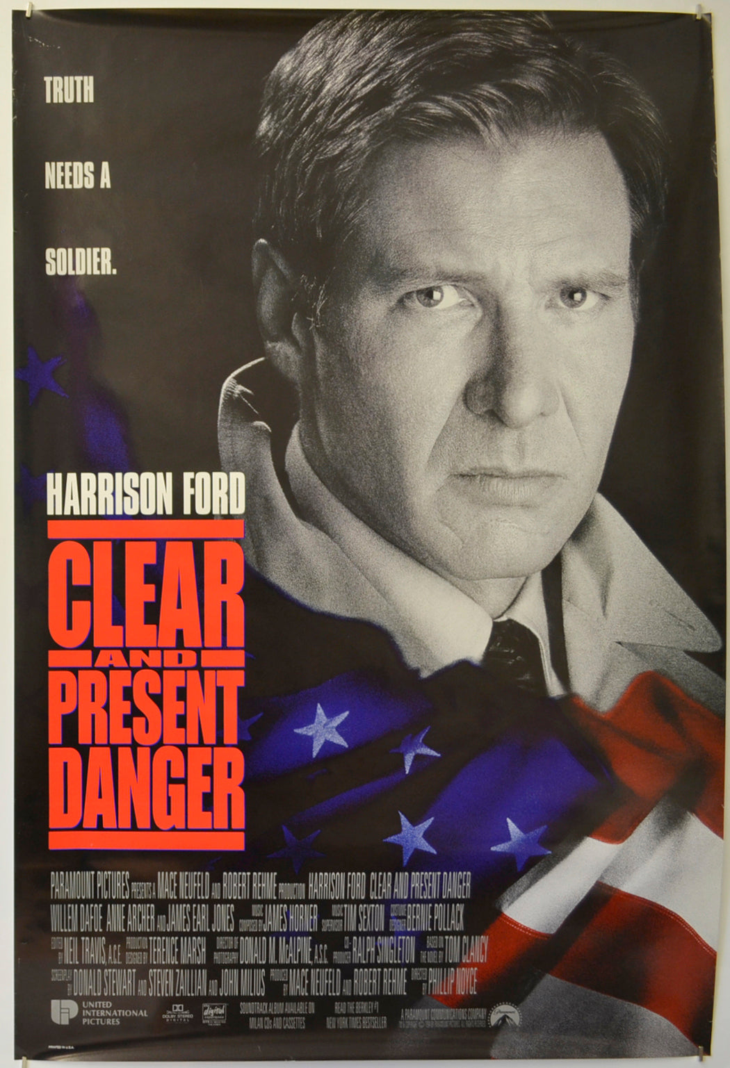 Clear And Present Danger Original One Sheet Poster - Film Poster - Movie Poster  