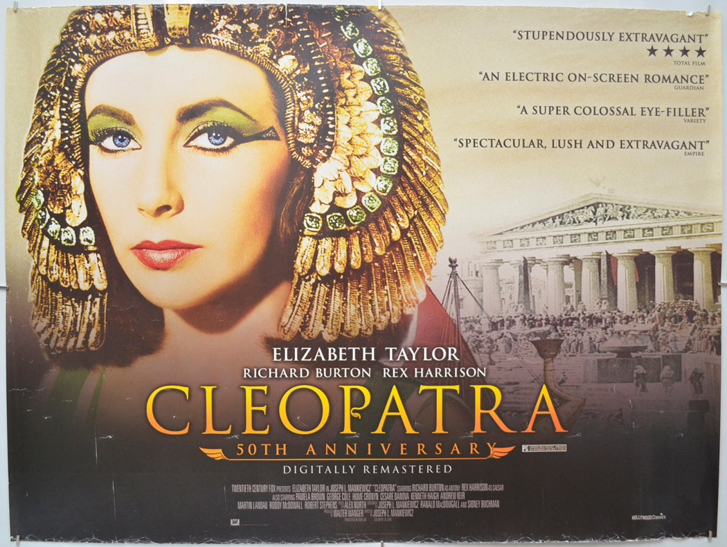 Cleopatra (reprinted 50th Anniversary re-release Poster) Original Quad Poster - Film Poster - Movie Poster