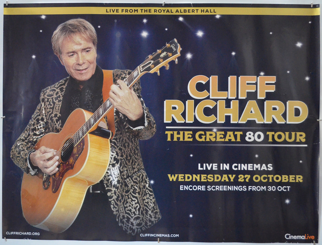 Cliff Richard: The Great 80 Tour Original Quad Poster - Film Poster - Movie Poster