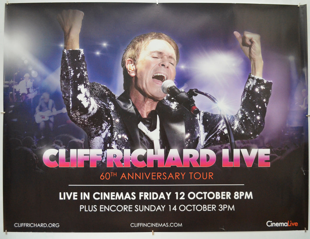 Cliff Richard Live – 60th Anniversary Tour - Original Quad Poster - Film Poster - Movie Poster