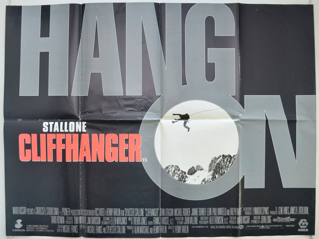 Cliffhanger Original Quad Poster - Film Poster - Movie Poster  