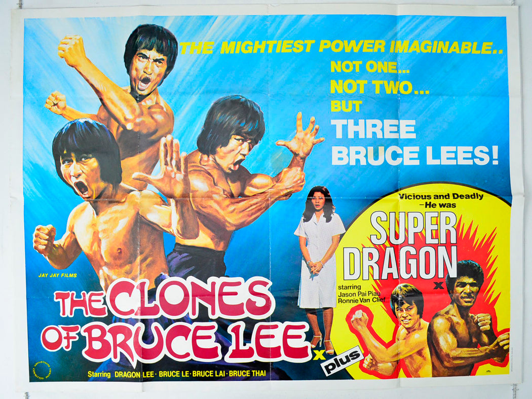 The Clones Of Bruce Lee / Super Dragon   (Double Bill)   Original British Quad Poster - Movie Poster