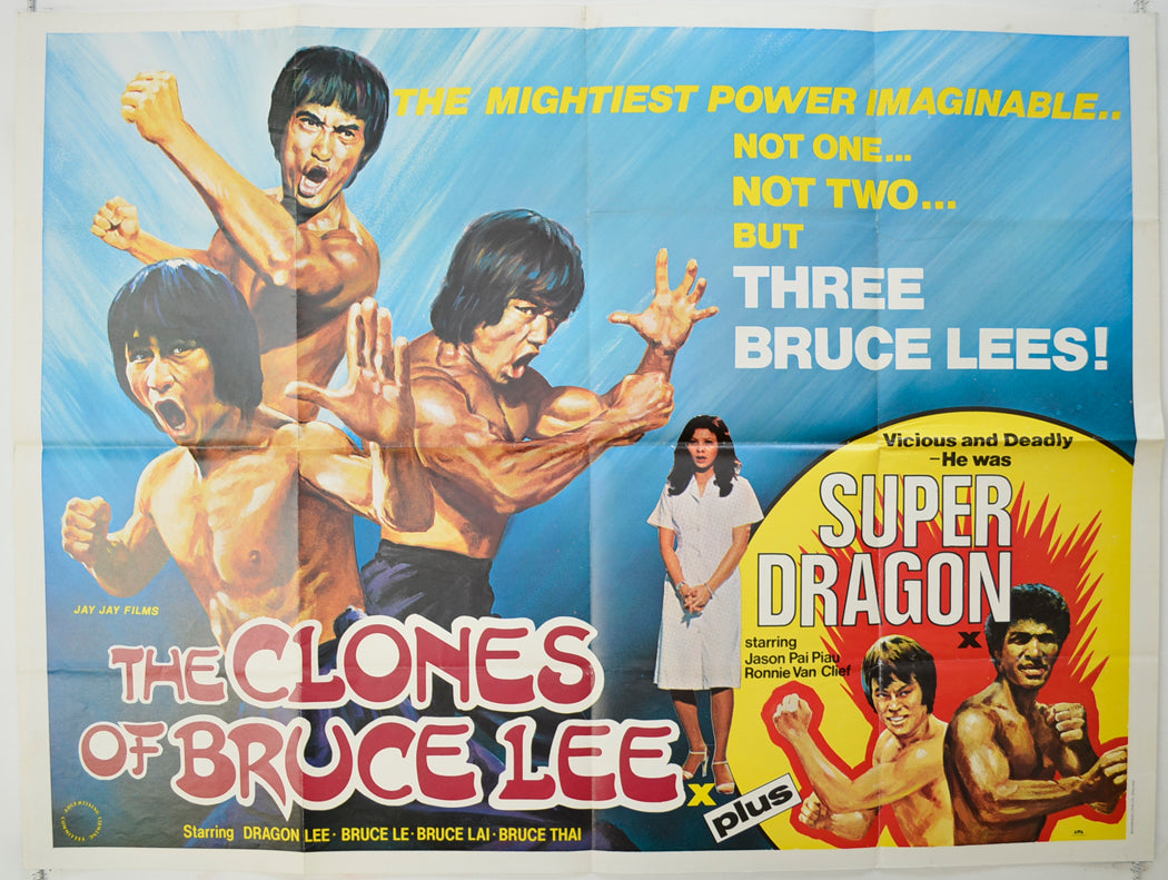 The Clones Of Bruce Lee / Super Dragon   (Double Bill)  Original Quad Poster - Film Poster - Movie Poster 