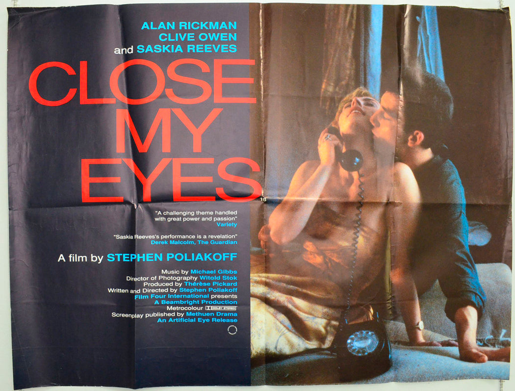 Close My Eyes Original British Quad Poster - Film Poster - Movie Poster 