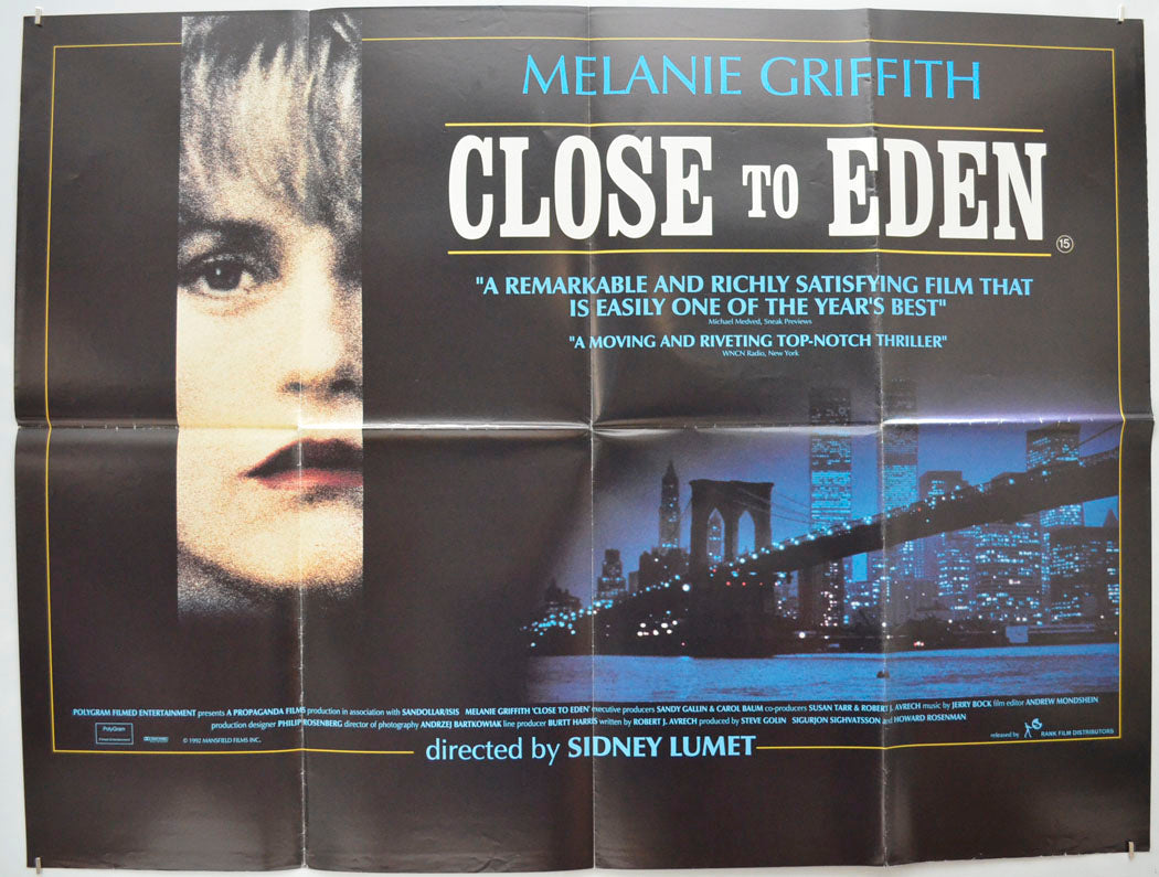 Close To Eden (a.k.a. A Stranger Among Us ) Original Quad Poster - Film Poster - Movie Poster