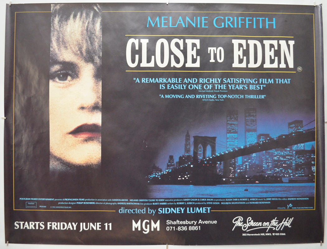 Close To Eden (a.k.a. A Stranger Among Us) Original Quad Poster - Film Poster - Movie Poster