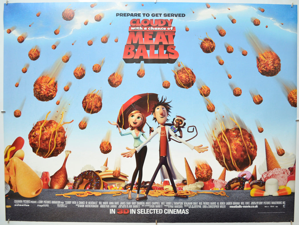 Cloudy With A Chance Of Meatballs (Teaser / Advance Version) Original Quad Poster - Film Poster - Movie Poster