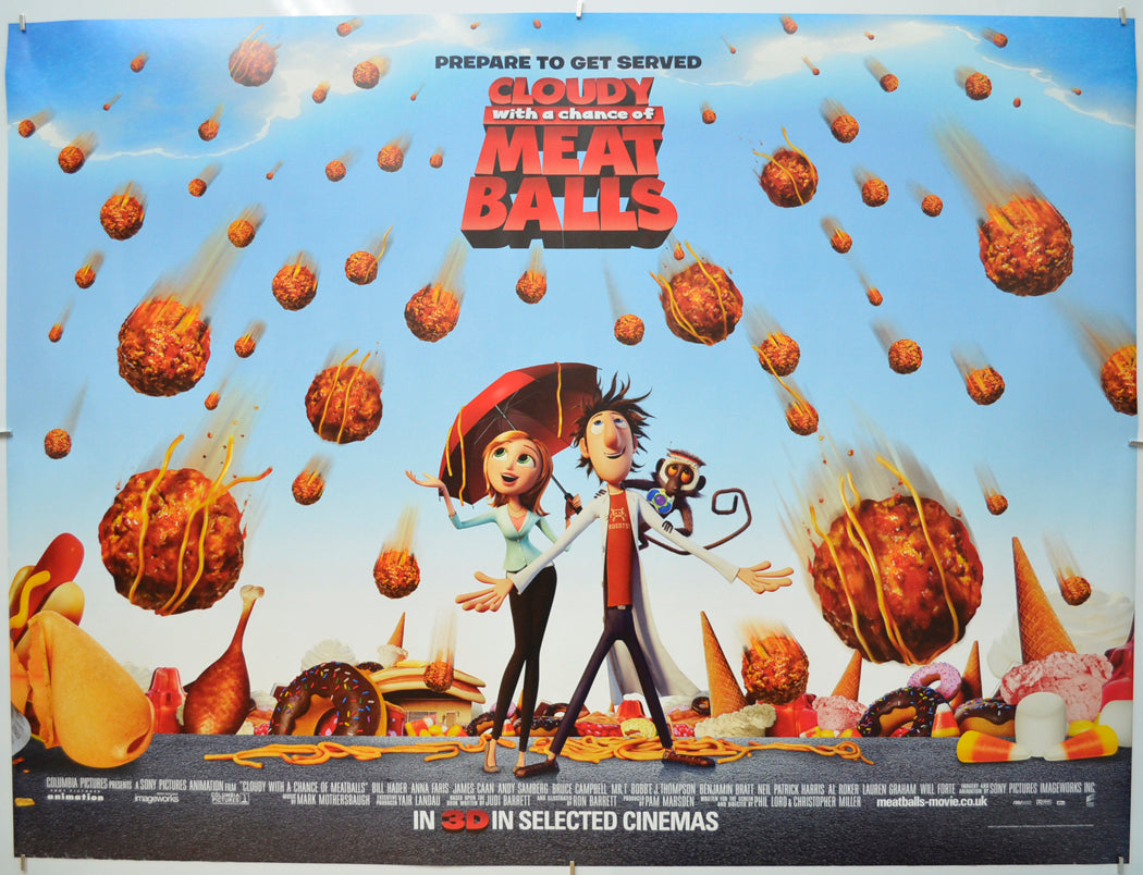 Cloudy With A Chance Of Meatballs (Teaser / Advance Version) Original Quad Poster - Film Poster - Movie Poster