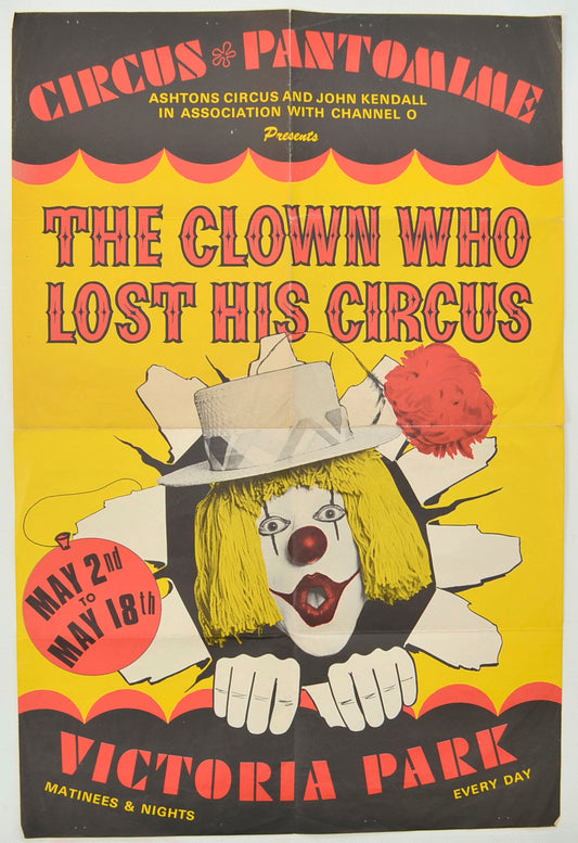 The Clown Who Lost His Circus Original Double Crown Poster - Circus Poster - Advertising Poster 