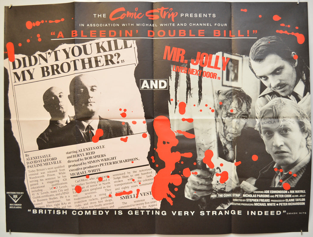 The Comic Strip Presents - Didn't You Kill My Brother / Mr. Jolly Lives Next Door  (Double Bill) Original Quad Poster - Film Poster - Movie Poster