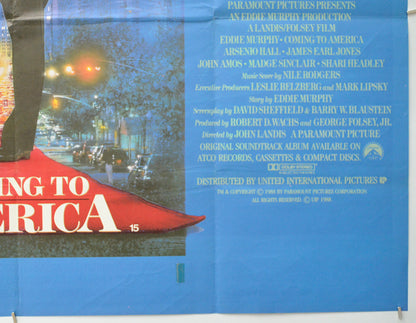 COMING TO AMERICA (Bottom Right) Cinema Quad Movie Poster 