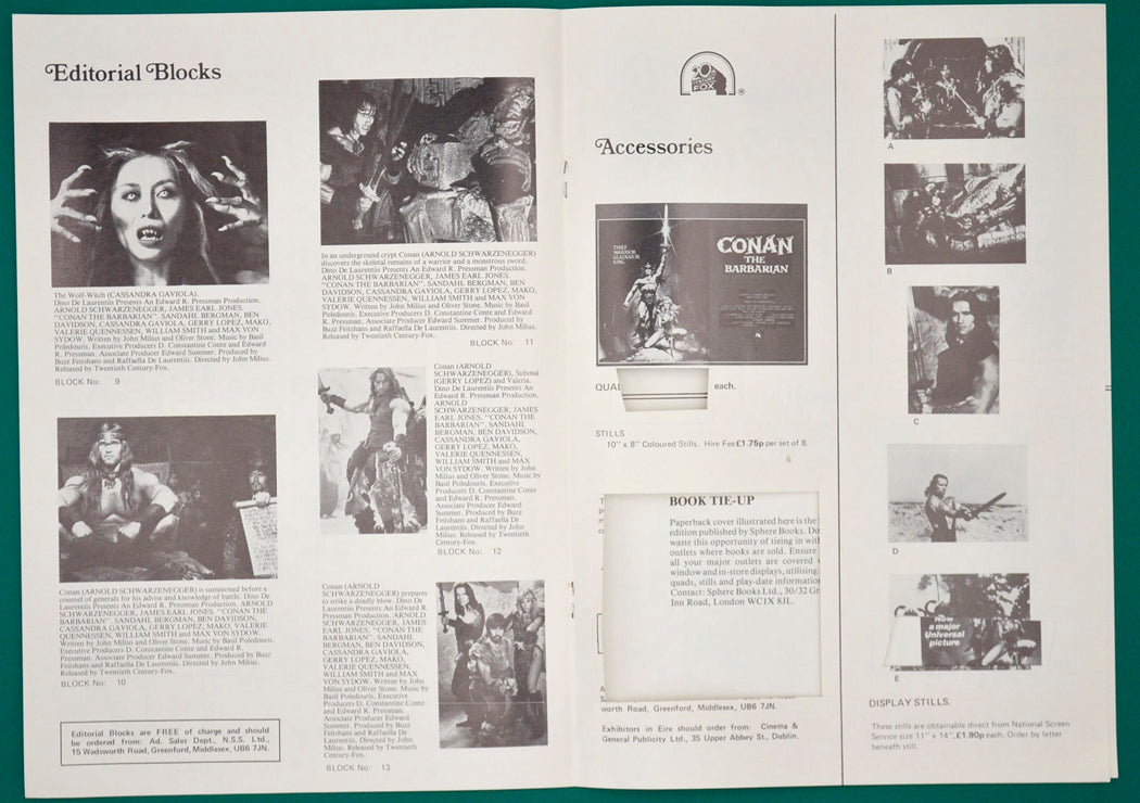 Conan The Barbarian - Press Book - Inside