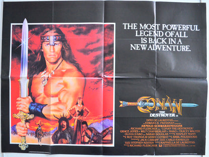 Conan The Destroyer  Original British Quad Poster - Film Poster - Movie Poster 