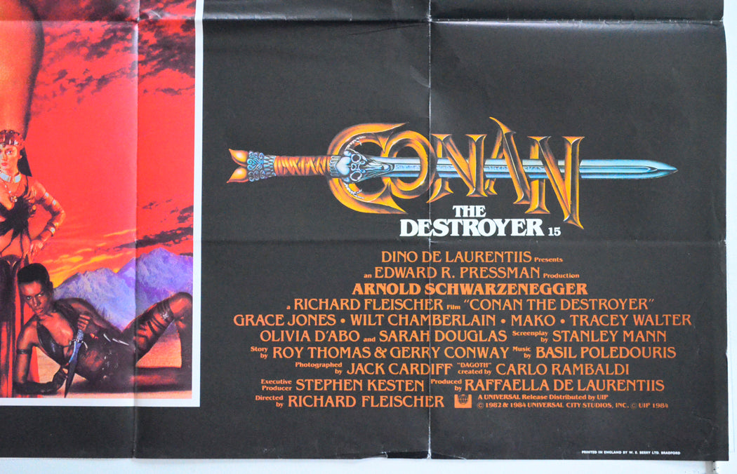 CONAN THE DESTROYER (Bottom Right) Cinema Quad Movie Poster 