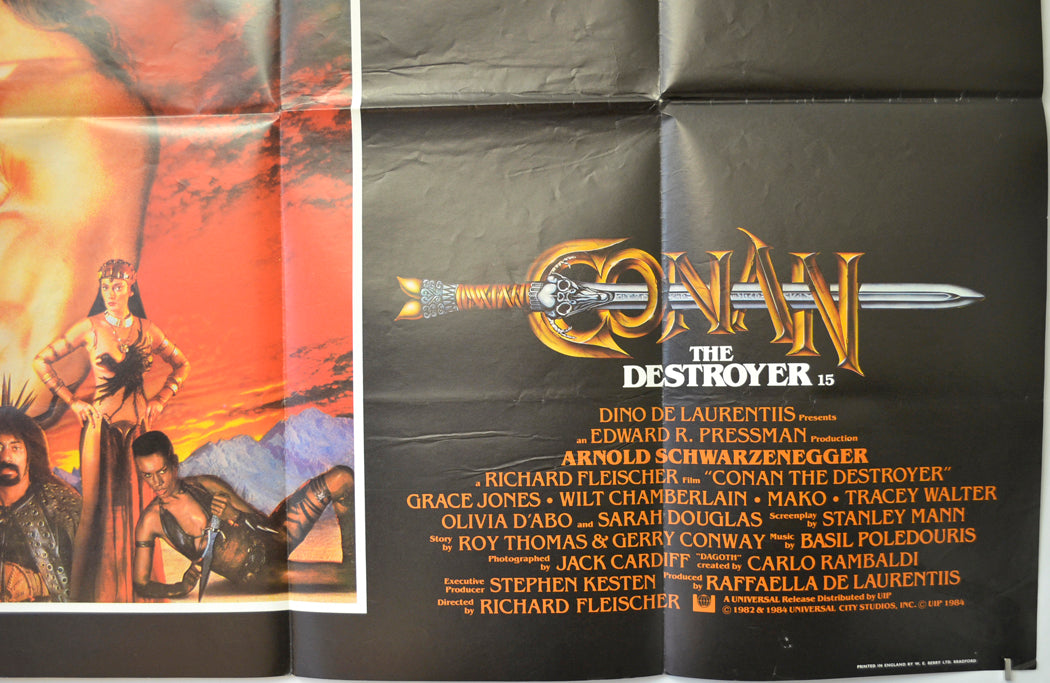 CONAN THE DESTROYER (Bottom Right) Cinema Quad Movie Poster 