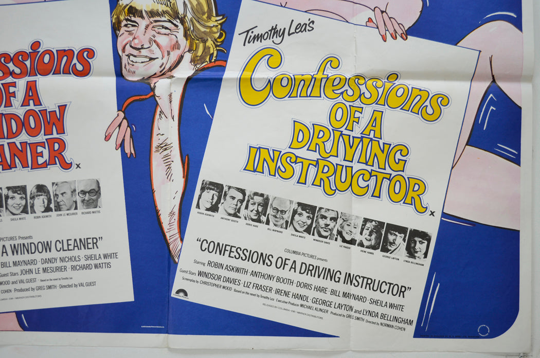 CONFESSIONS OF A WINDOW CLEANER / CONFESSIONS OF A DRIVING INSTRUCTOR (Bottom Right) Cinema Quad Movie Poster 