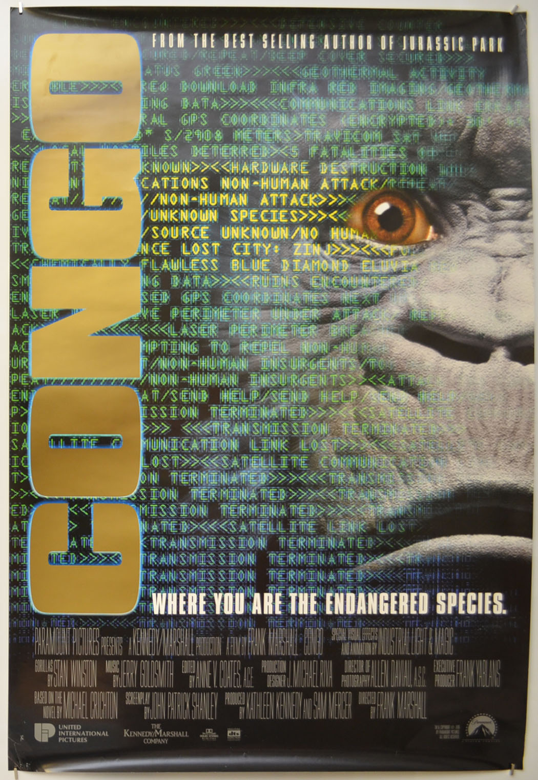 Congo Original One Sheet Poster - Film Poster - Movie Poster