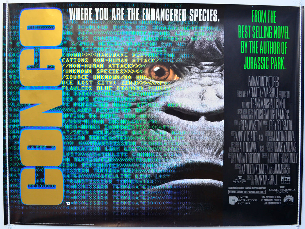 Congo  Original British Quad Poster - Film Poster - Movie Poster 