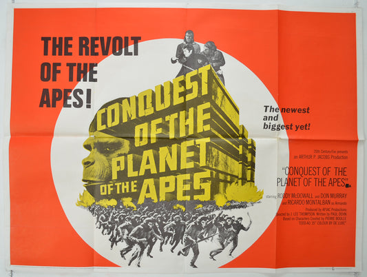 Conquest For The Planet Of The Apes   Original Quad Poster - Film Poster - Movie Poster 