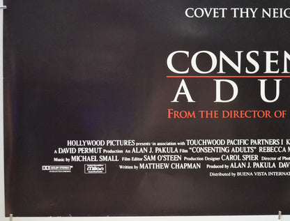 CONSENTING ADULTS (Bottom Left) Cinema Quad Movie Poster 