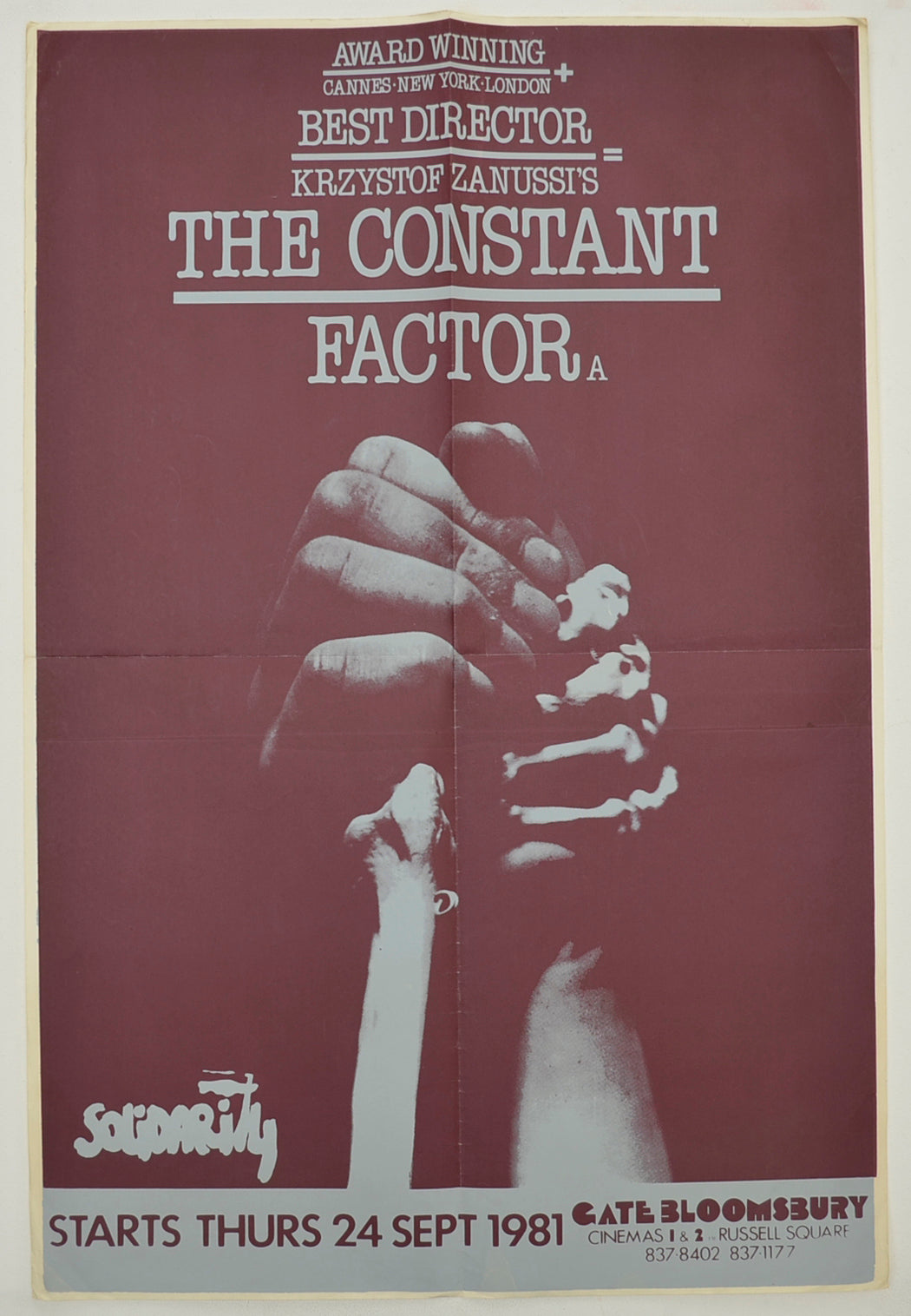 The Constant Factor  (a.k.a. Constans)  Original Double Crown Poster - Film Poster - Movie Poster 