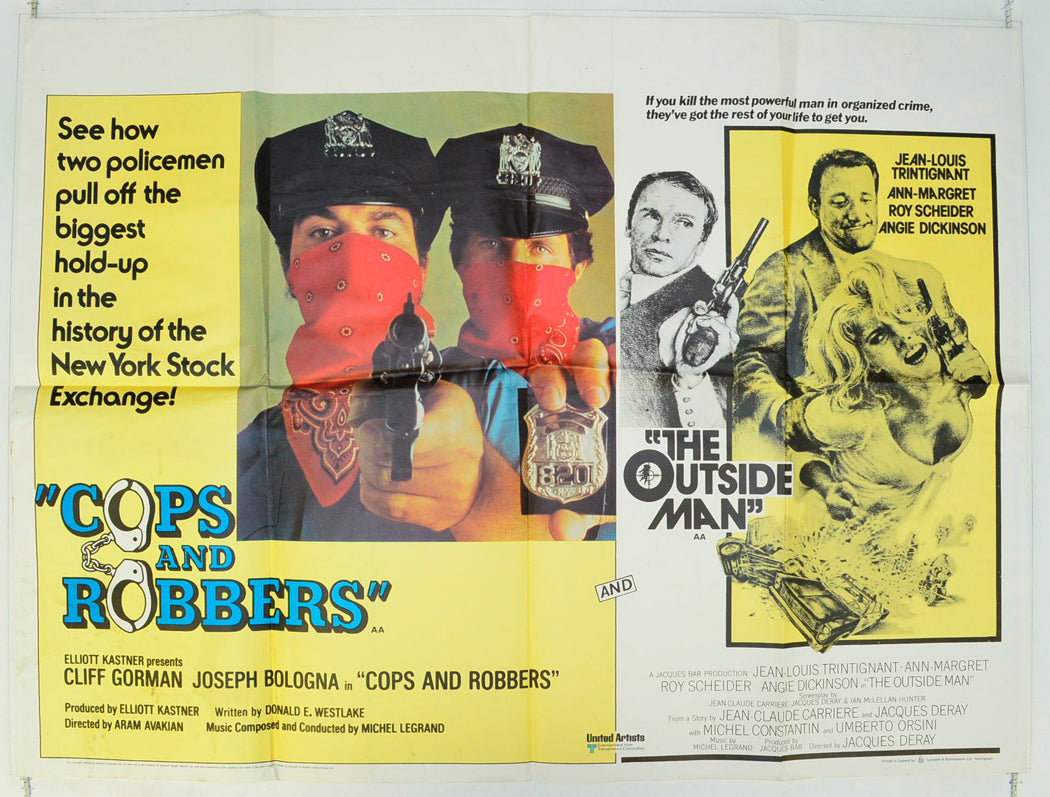 Cops And Robbers / The Outside Man   (Double Bill) Original British Quad Poster - Film Poster - Movie Poster