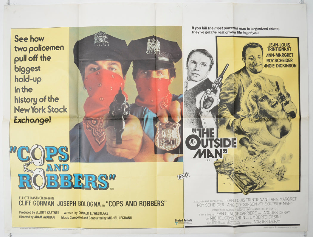 Cops And Robbers / The Outside Man  (Double Bill)  Original Quad Poster - Film Poster - Movie Poster 