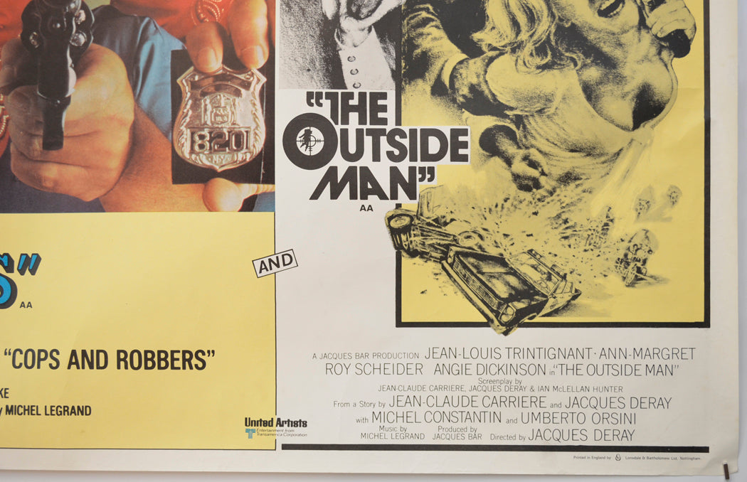 COPS AND ROBBERS / THE OUTSIDE MAN (Bottom Right) Cinema Quad Movie Poster 