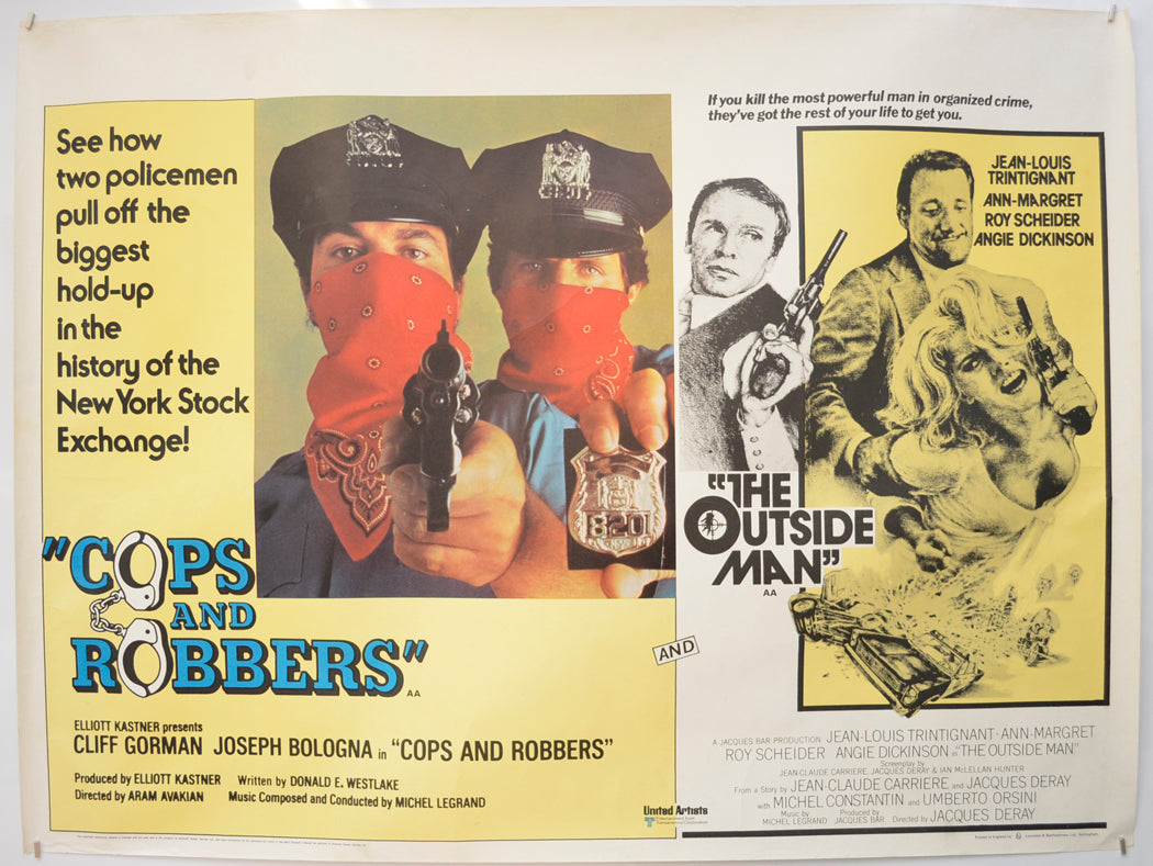 Cops And Robbers / The Outside Man  (Double Bill)   Original Quad Poster - Film Poster - Movie Poster