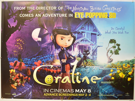 Coraline  (Teaser / Advance Version) Original Quad Poster - Film Poster - Movie Poster