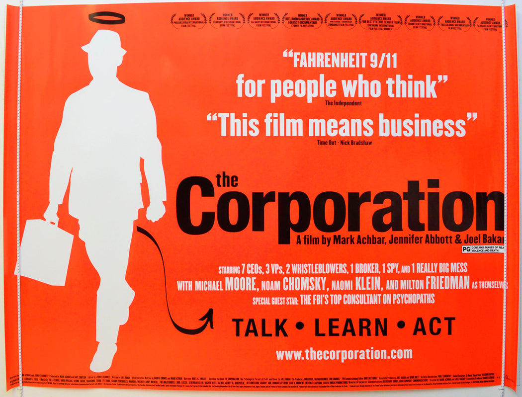 The Corporation Original British Quad Poster - Film Poster - Movie Poster 