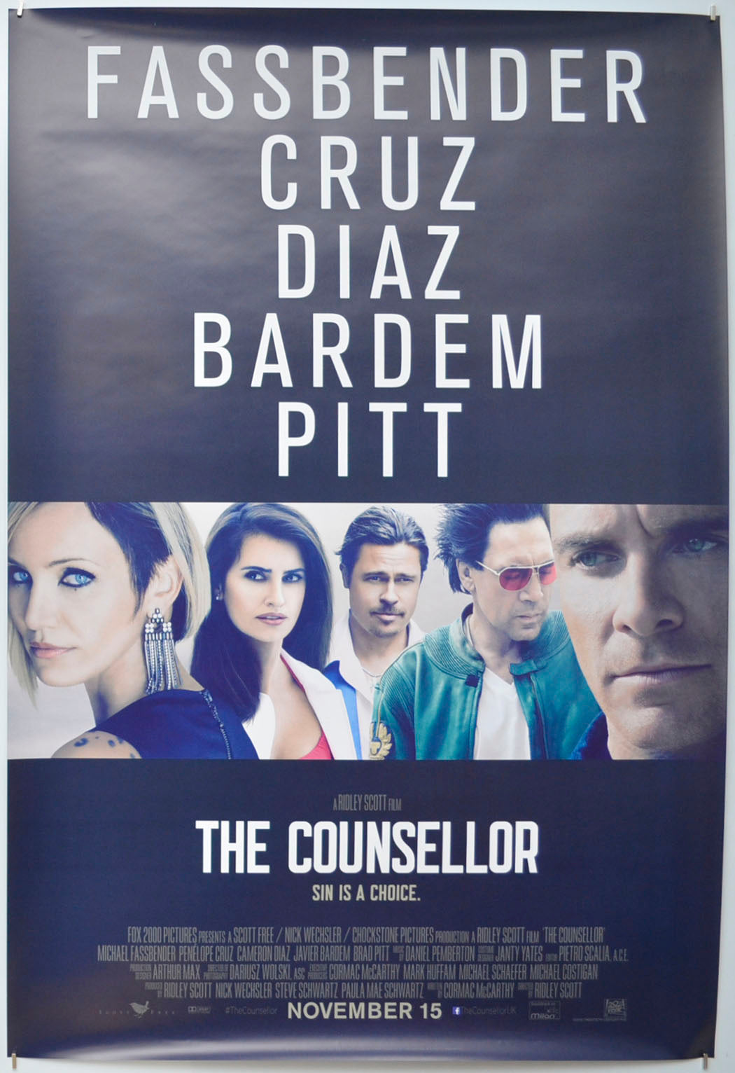 The Counsellor Original One Sheet Poster - Film Poster - Movie Poster