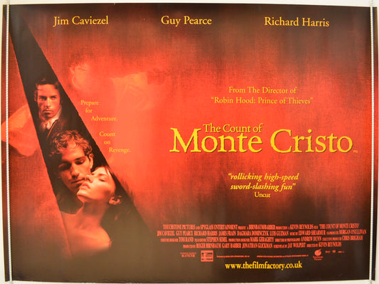 The Count Of Monte Cristo  Original Quad Poster - Film Poster - Movie Poster