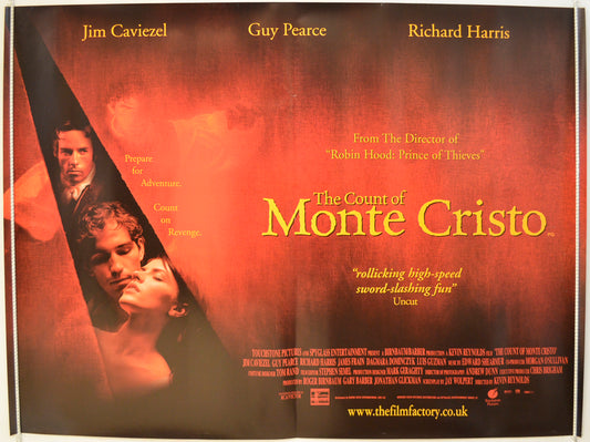 The Count Of Monte Cristo  Original Quad Poster - Film Poster - Movie Poster