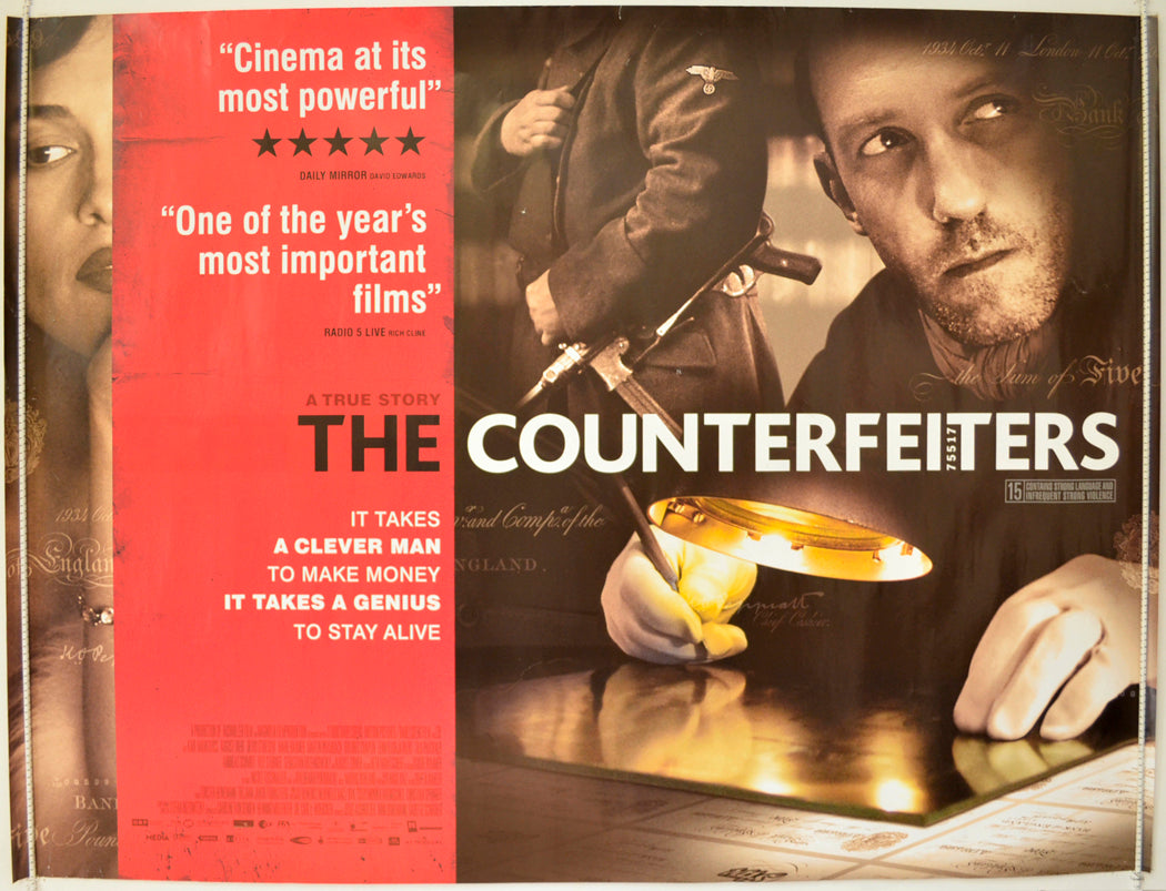 The Counterfeiters  (a.k.a. Die Fälscher)   Original Quad Poster - Film Poster - Movie Poster  