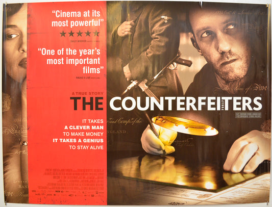 The Counterfeiters  (a.k.a. Die Fälscher) Original Quad Poster - Film Poster - Movie Poster  