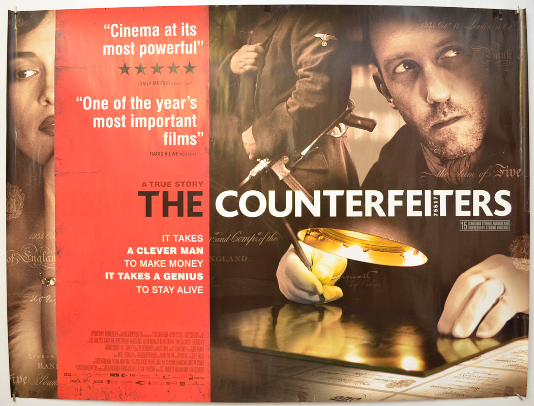 The Counterfeiters  (a.k.a. Die Fälscher) Original Quad Poster - Film Poster - Movie Poster  