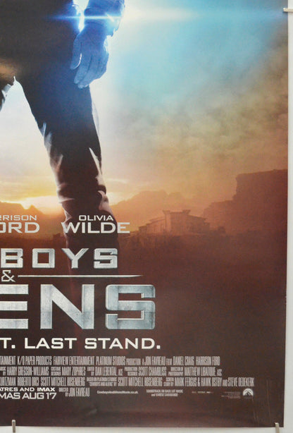 Cowboys And Aliens (Bottom Right) Cinema One Sheet Movie Poster 