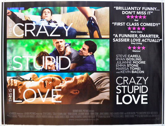 Crazy Stupid Love Original British Quad Poster - Film Poster - Movie Poster 