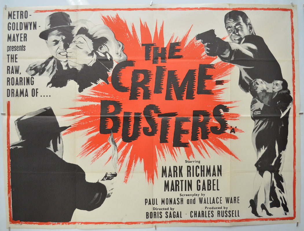 The Crimebusters (Original Quad Poster for a feature film consisting of two 1962 episodes of the crime, drama show Cain's Hundred.) </br></br>(a.k.a. The Crime-Busters, The Crime Busters) Original Quad Poster - Film Poster - Movie Poster