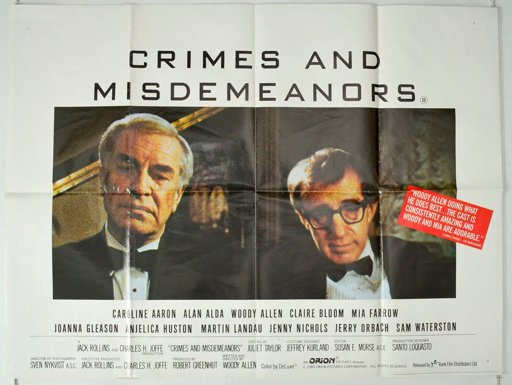 Crimes And Misdemeanors Original British Quad Poster - Movie Poster