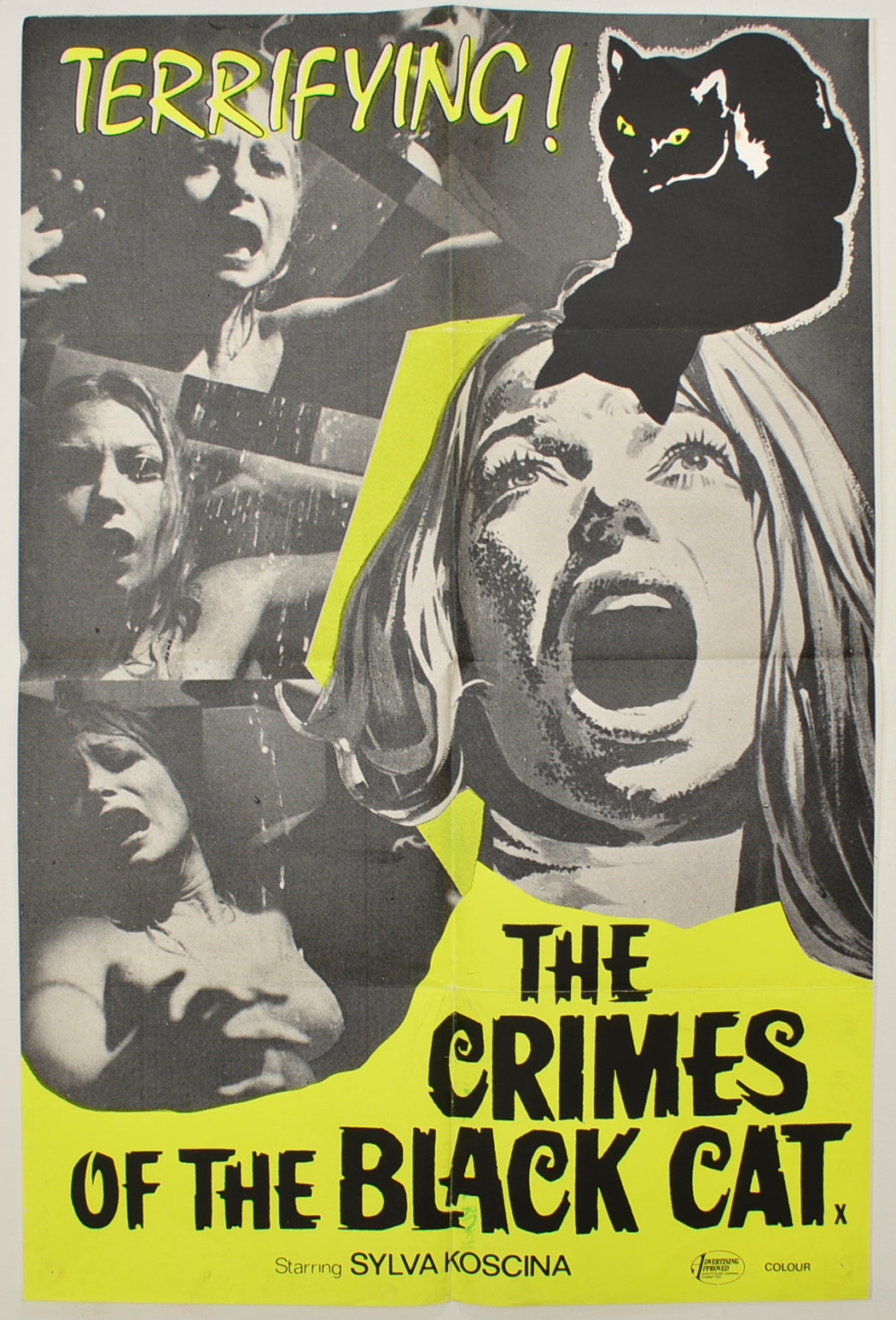 The Crimes Of The Black Cat  (a.k.a. Sette scialli di seta gialla)  Original Double Crown Poster - Film Poster - Movie Poster 