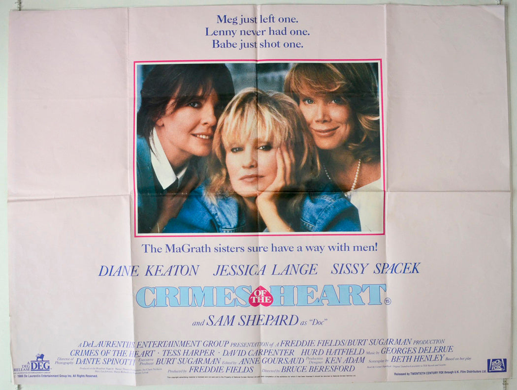 Crimes Of The Heart Original British Quad Poster - Movie Poster