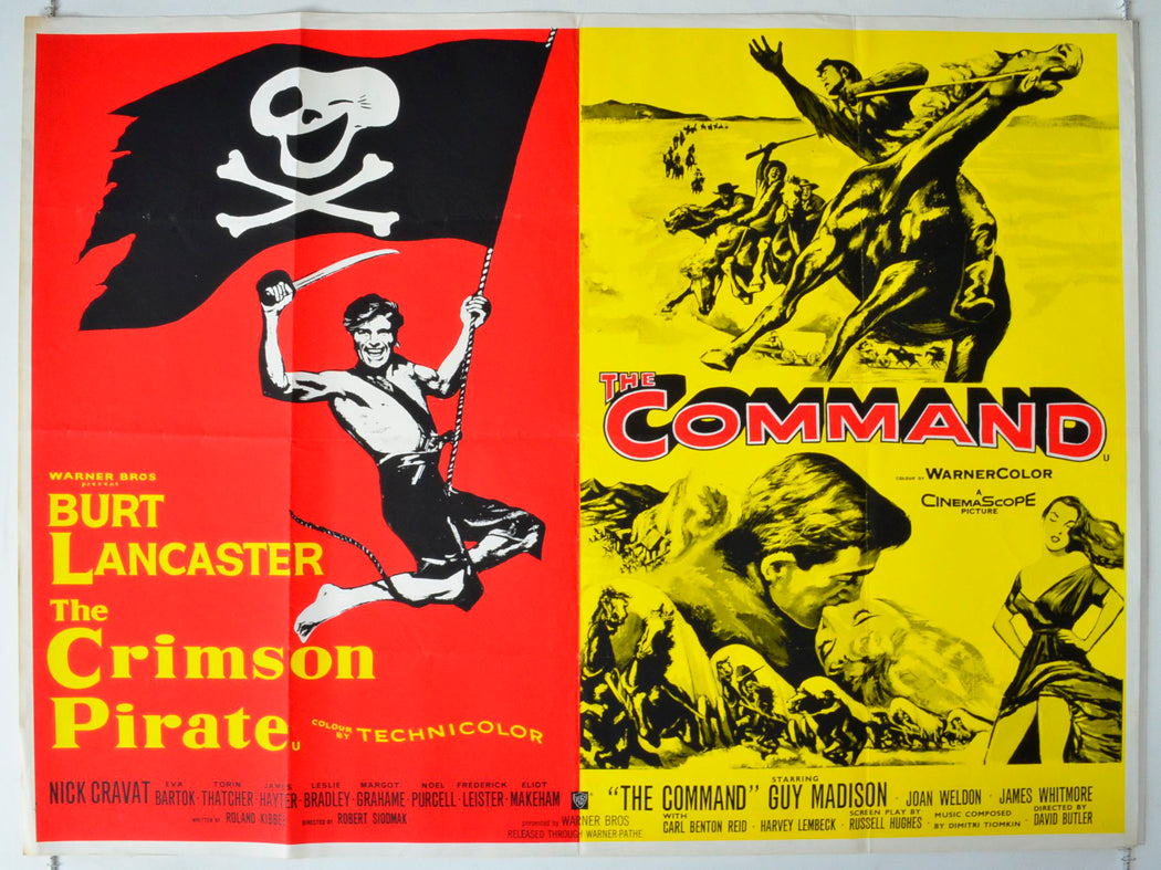 The Crimson Pirate / The Command  (Double Bill)   Original British Quad Poster - Movie Poster