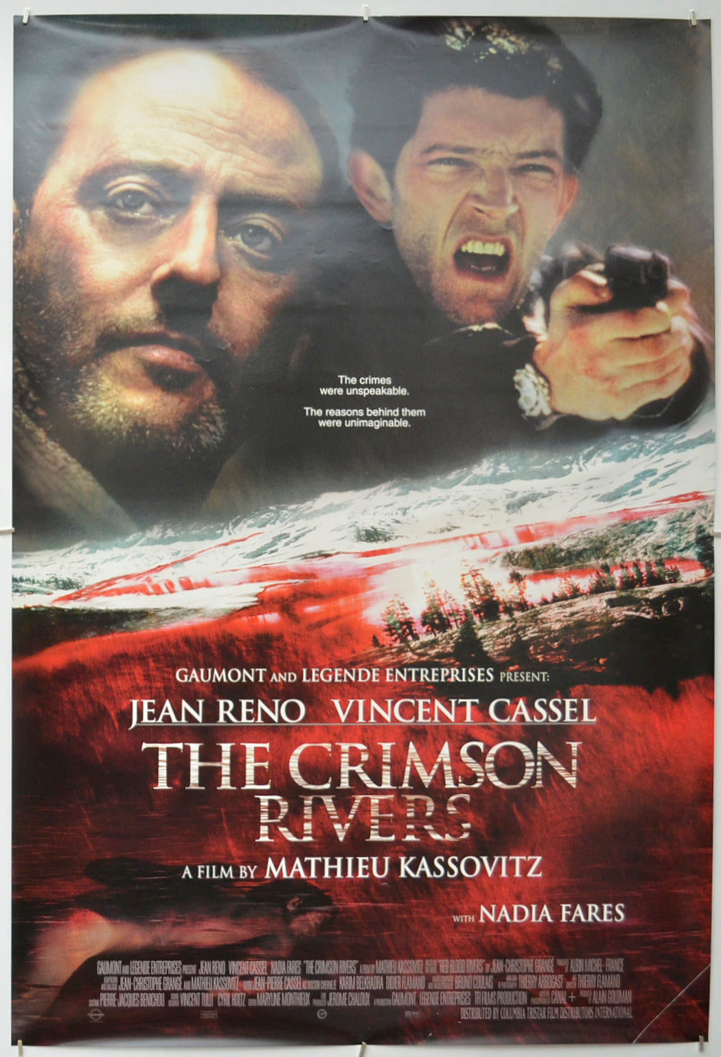 The Crimson Rivers  (a.k.a Les rivières pourpres) Original One Sheet Poster - Film Poster - Movie Poster