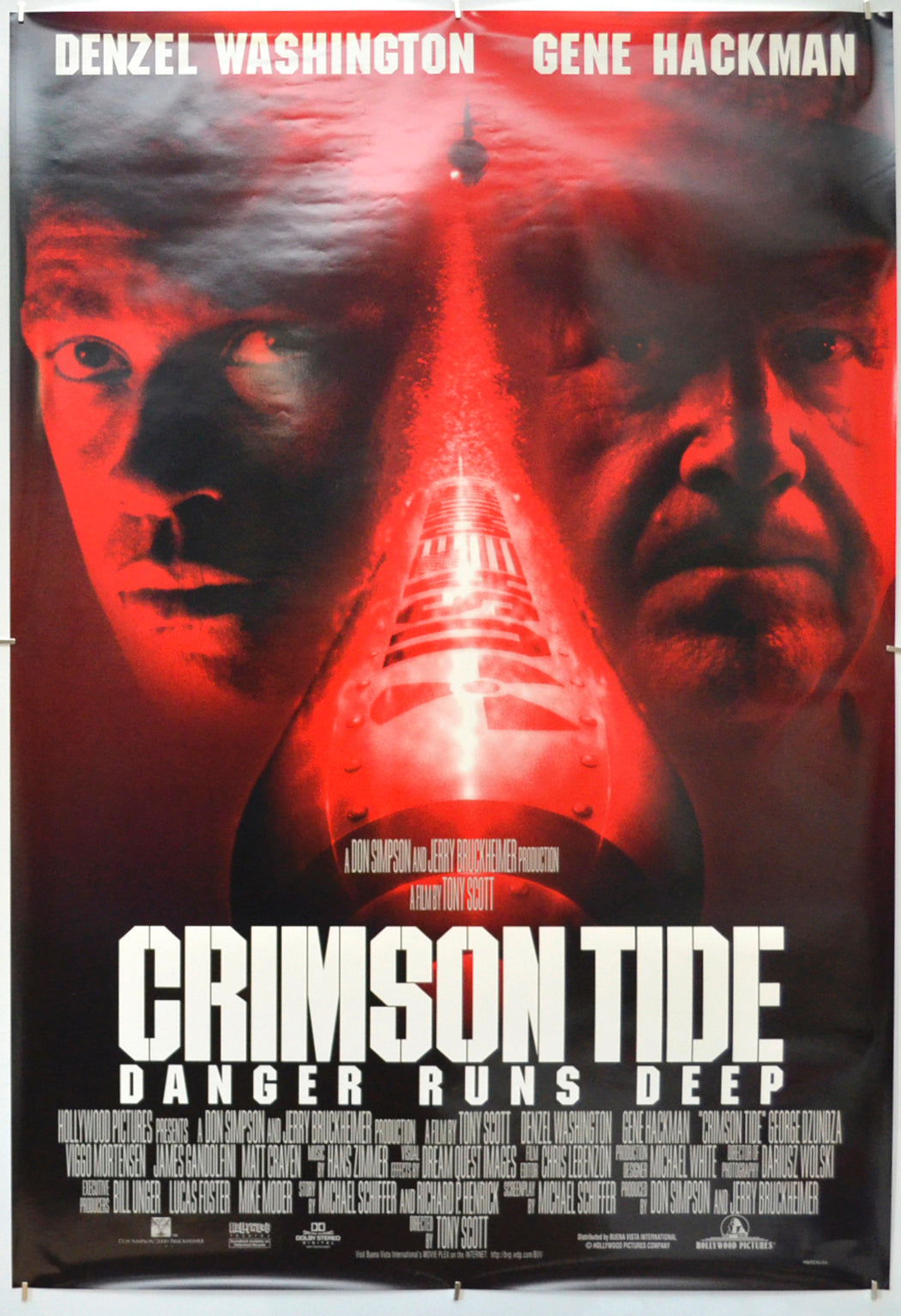 Crimson Tide   Original One Sheet Poster - Film Poster - Movie Poster