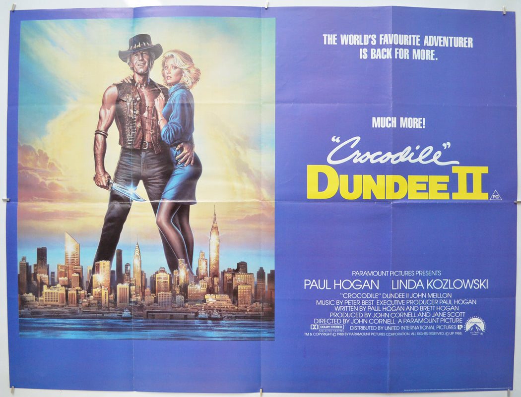 Crocodile Dundee II Original Quad Poster - Film Poster - Movie Poster