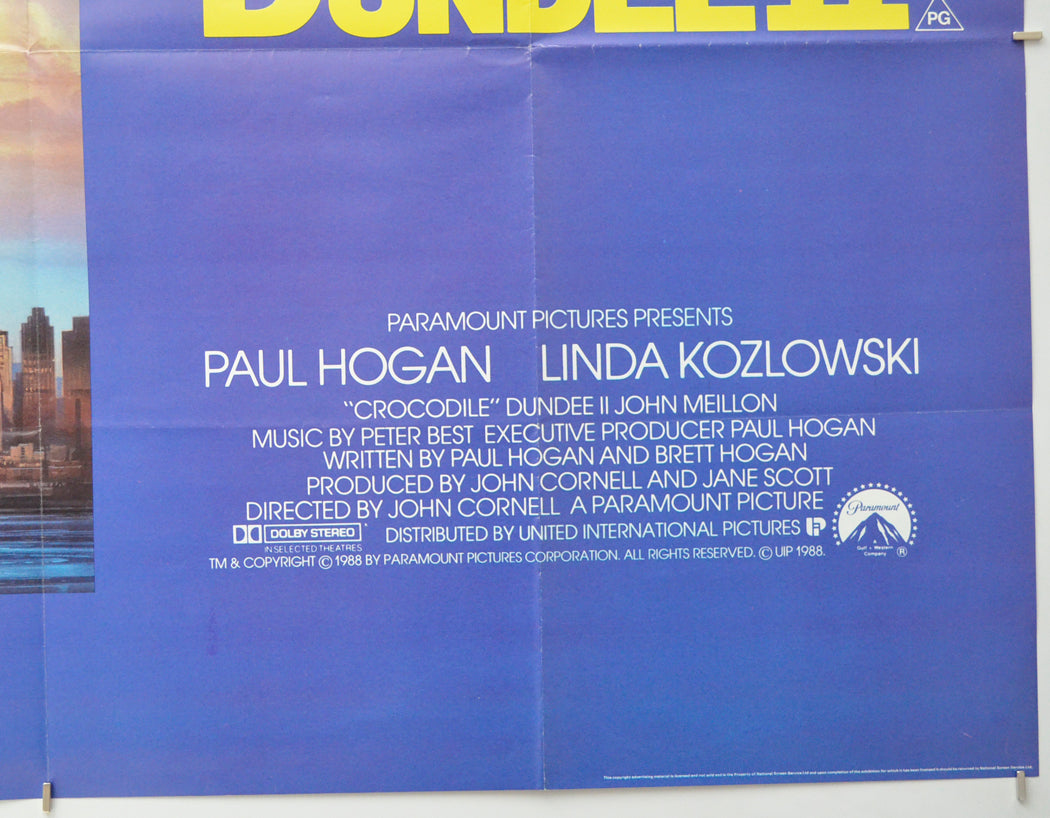 CROCODILE DUNDEE II (Bottom Right) Cinema Quad Movie Poster 