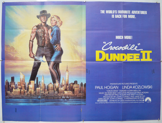 Crocodile Dundee II Original Quad Poster - Film Poster - Movie Poster